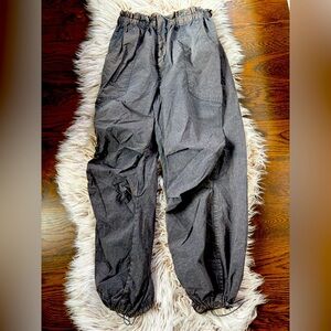 Gray Drawstring Cargo Pants